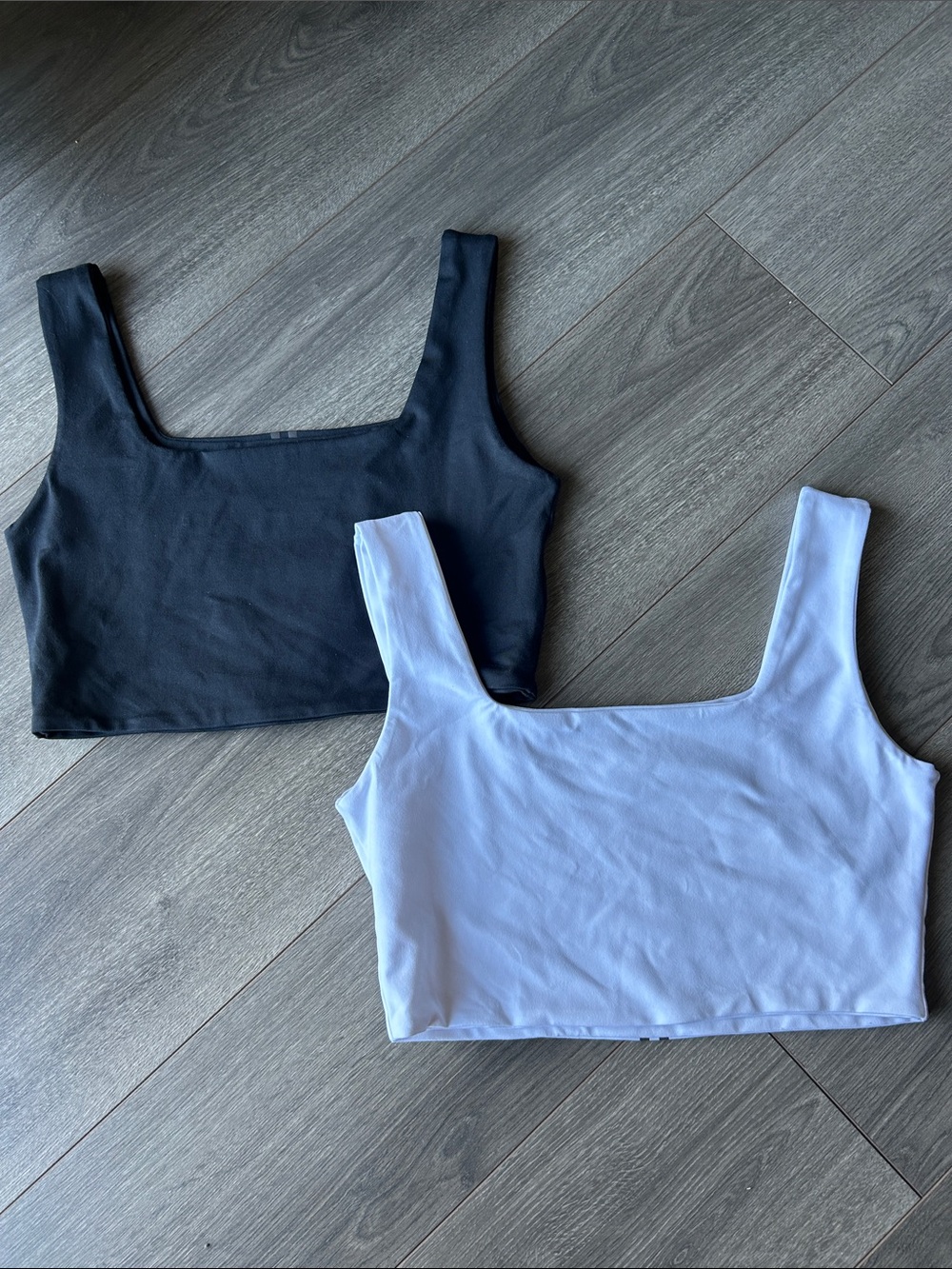 Parallel Apparel - Square Neck Crop Tops – Black & White